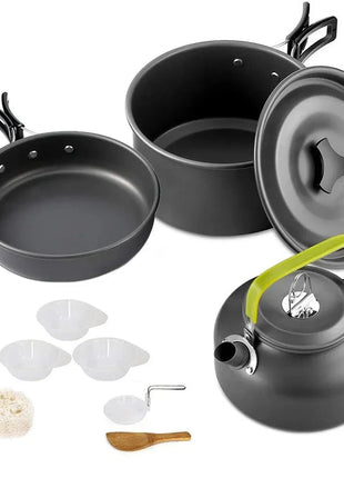 Camping Cooking Set - Outdoor Cookware & Picnic Tableware | Non-Stick Pots & Teapot Stone's Store