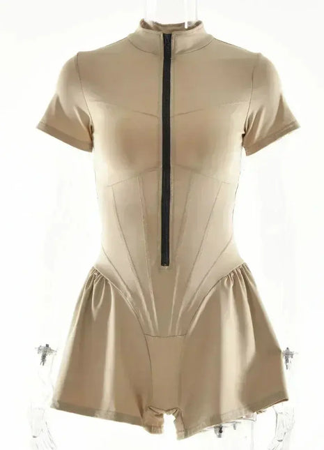 Sexy Elegant Women’s Zip-up O-neck Long Sleeve Jumpsuit – Streetwear Autumn Overalls, Fitness Sports Bodysuit for Women FDYOUI Official Store