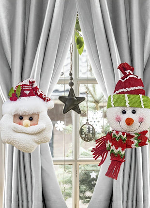 2pcs Santa Claus & Snowman Curtain Clips Shop1104885452 Store