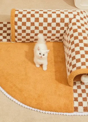 Cat Bed Can Play Cat Tunnel Dog House Bed Kitten Dog Basket Bed Cute Cat House Home Mat Pet Kennel Products Cama Para Gatos Dropshipman