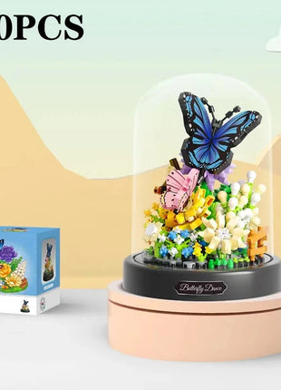 Cute Butterfly/Bee With Flowers And Clear Display Set Mini Building Blocks Stone's Store