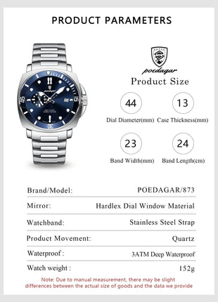 POEDAGAR SportLux® – Men’s Waterproof Quartz Watch POEDAGAR Store
