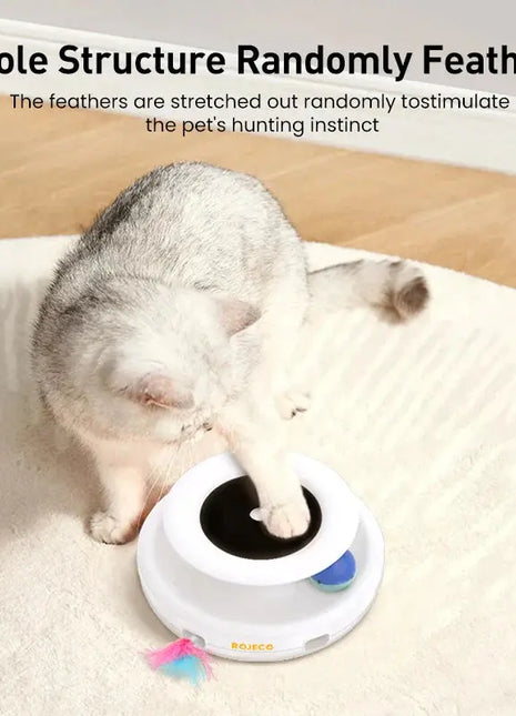 ROJECO 2 في 1 ألعاب القط الذكية التلقائي ريشة المرح الكرة لعبة مجموعة للقط الكلب 5 أوضاع الإلكترونية التفاعلية الحيوانات الأليفة لعبة الملحقات ROJECO Choice Store