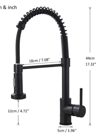 🚰 Pull-Down Kitchen Faucet – Matte Black Brass Spring Faucet with Dual Mode Nozzle | Hot &amp; Cold Mixer Tap for Single-Hole Sink Installation YYYMEST Factory Store