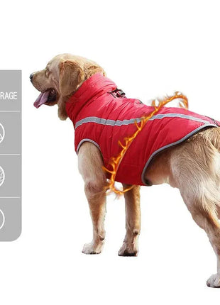 Waterproof Dog Clothes for Large Dogs Winter Warm Big Dog Jackets Padded Fleece Pet Coat Safety Reflective Design Dog Clothing Dropshipman