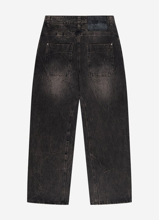 RIPPED DISTINCTIVE BAGGY DENIM BLACK Shopverse