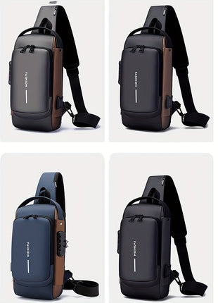 Men'S Anti-Theft Password Lock Chest Bag - Made of Durable Oxford Fabric, Adjustable Shoulder Strap, Suitable for Motorcycles And Casual Sports, Crossbody Style, Slant Bag. unixinu Official Store