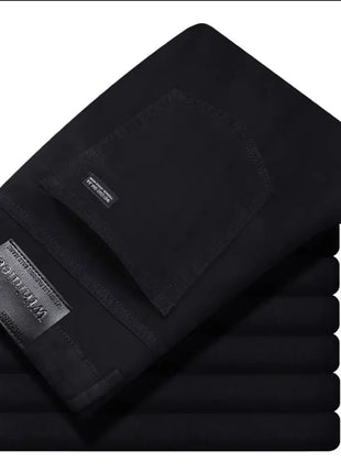 Wthinlee New Business Men's Jeans Casual Straight Stretch Fashion Classic Blue Black Work Denim Trousers Male Brand Clothing Men Clothes Store