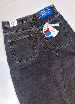 New Harajuku Hip Hop Cartoon Y2K Big Boy Jeans Women Graphic Embroidery Baggy Jeans Pants High Waist Wide Leg Trouser Streetwear Y2K Tops 1 Clothing Store