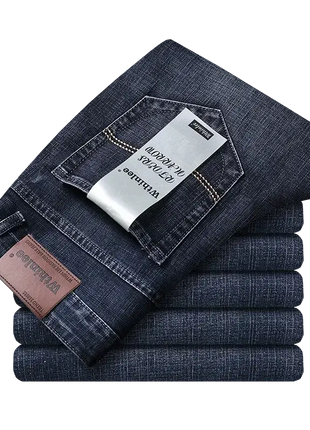Wthinlee New Business Men's Jeans Casual Straight Stretch Fashion Classic Blue Black Work Denim Trousers Male Brand Clothing Men Clothes Store