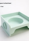 Square Cat Bowl Rack Green