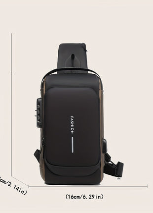 Men'S Anti-Theft Password Lock Chest Bag - Made of Durable Oxford Fabric, Adjustable Shoulder Strap, Suitable for Motorcycles And Casual Sports, Crossbody Style, Slant Bag. unixinu Official Store