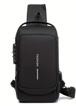 Men'S Anti-Theft Password Lock Chest Bag - Made of Durable Oxford Fabric, Adjustable Shoulder Strap, Suitable for Motorcycles And Casual Sports, Crossbody Style, Slant Bag. unixinu Official Store