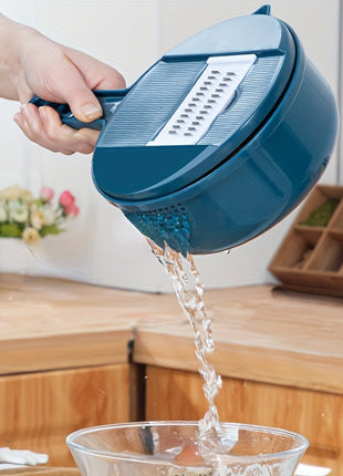 12-In-1 Multi-Functional Vegetable Chopper Carrots Potatoes Manually Cut Shred Slicer Radish Grater Kitchen Tools Vegetable Cutter For Hotel/Commercial Clear Live Store