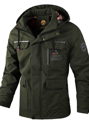 Men's Casual Hooded Jacket Parka Autumn And Winter Warm Solid Color Windproof Coat Outdoor Clothes With Multiple Pockets Wowotelong Store