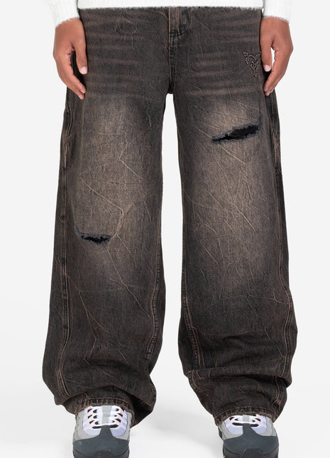 RIPPED DISTINCTIVE BAGGY DENIM BLACK Shopverse