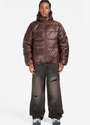 HEAT REACTIVE BIG PUFFA JACKET BROWN Shopverse
