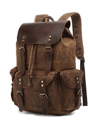 Genuine Leather & Canvas Vintage Backpack tigernu Female Backpack Store