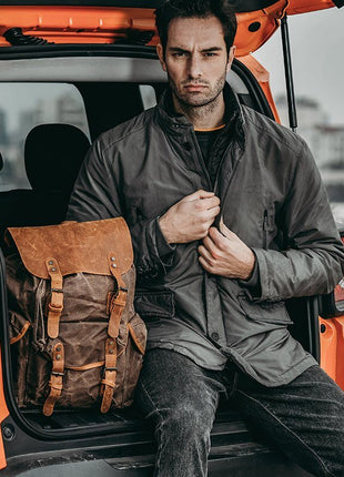 Genuine Leather & Canvas Vintage Backpack tigernu Female Backpack Store