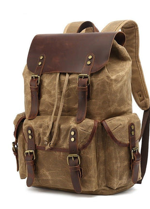 Genuine Leather & Canvas Vintage Backpack tigernu Female Backpack Store