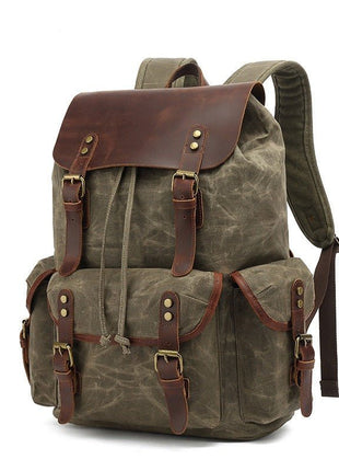 Genuine Leather & Canvas Vintage Backpack tigernu Female Backpack Store