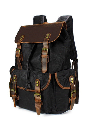 Genuine Leather & Canvas Vintage Backpack tigernu Female Backpack Store