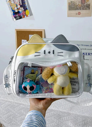 Kawaii Cat Ita Bag – Transparent Pocket Backpack Shop1103477352 Store