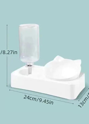 15° Tilt Pet Bowl with Automatic Water Feeder for Dogs Stone's Store