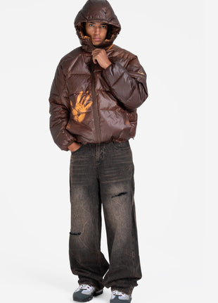 HEAT REACTIVE BIG PUFFA JACKET BROWN Shopverse