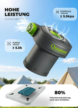 Qunature Elektrische Luftpumpe 2 in 1 Aufblasbar und Ablassen 2000 mAh Wiederaufladbar Akku Shopverse