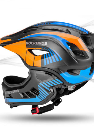 ROCKBROS Kinder helm Integriert Fahrradhelm mit Abnehmbarem Kinnschutz Shopverse