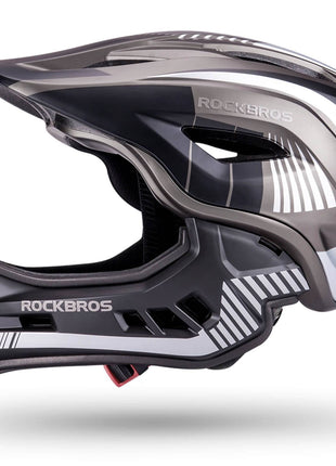 ROCKBROS Kinder helm Integriert Fahrradhelm mit Abnehmbarem Kinnschutz Shopverse