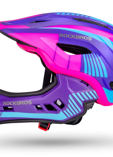 ROCKBROS Kinder helm Integriert Fahrradhelm mit Abnehmbarem Kinnschutz Shopverse