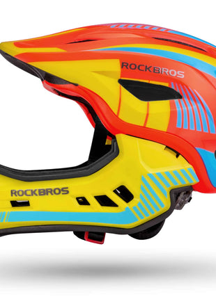 ROCKBROS Kinder helm Integriert Fahrradhelm mit Abnehmbarem Kinnschutz Shopverse