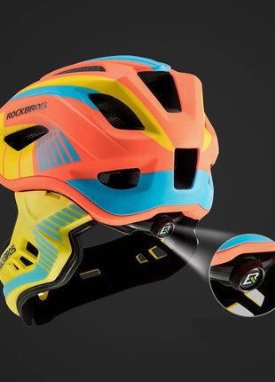 ROCKBROS Kinder helm Integriert Fahrradhelm mit Abnehmbarem Kinnschutz Shopverse