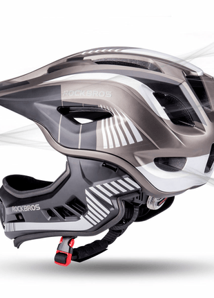 ROCKBROS Kinder helm Integriert Fahrradhelm mit Abnehmbarem Kinnschutz Shopverse