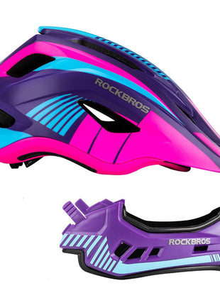 ROCKBROS Kinder helm Integriert Fahrradhelm mit Abnehmbarem Kinnschutz Shopverse