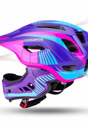 ROCKBROS Kinder helm Integriert Fahrradhelm mit Abnehmbarem Kinnschutz Shopverse