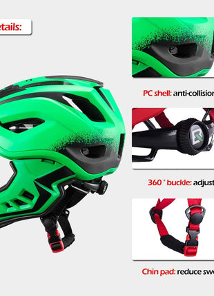ROCKBROS Kinder helm Integriert Fahrradhelm mit Abnehmbarem Kinnschutz Shopverse