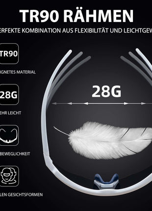 ROCKBROS Polarisierte Fahrradbrille mit 4 Wechselgläser Shopverse