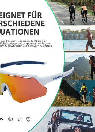 ROCKBROS Polarisierte Fahrradbrille mit 4 Wechselgläser Shopverse