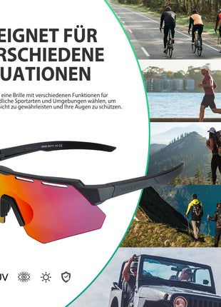 ROCKBROS Polarisierte Fahrradbrille mit 4 Wechselgläser Shopverse