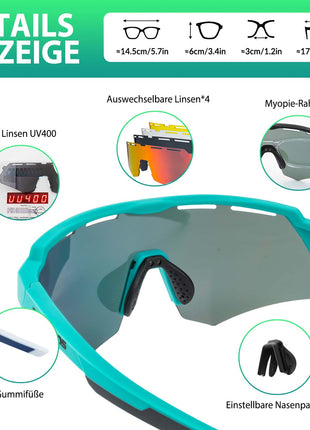 ROCKBROS Polarisierte Fahrradbrille mit 4 Wechselgläser Shopverse