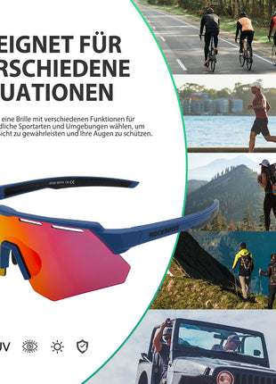ROCKBROS Polarisierte Fahrradbrille mit 4 Wechselgläser Shopverse