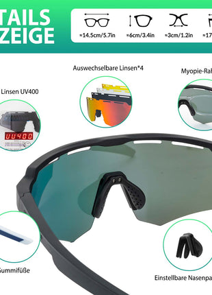 ROCKBROS Polarisierte Fahrradbrille mit 4 Wechselgläser Shopverse