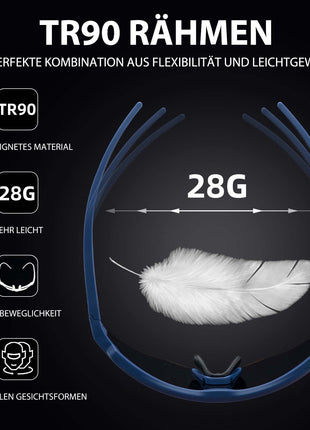 ROCKBROS Polarisierte Fahrradbrille mit 4 Wechselgläser Shopverse