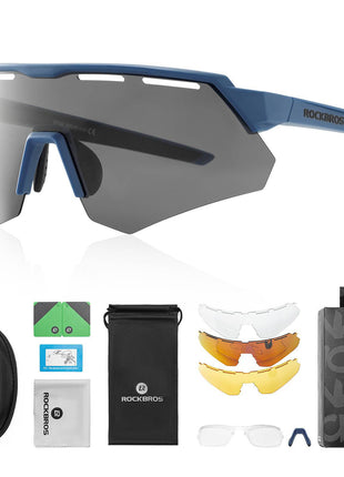 ROCKBROS Polarisierte Fahrradbrille mit 4 Wechselgläser Shopverse