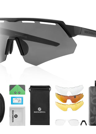 ROCKBROS Polarisierte Fahrradbrille mit 4 Wechselgläser Shopverse