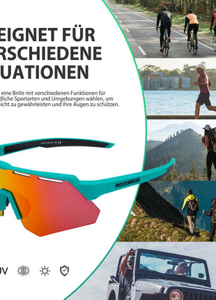 ROCKBROS Polarisierte Fahrradbrille mit 4 Wechselgläser Shopverse