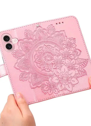 Seven-petal Flowers Embossing Leather Phone Case IEOVIEE Phone Accessories Store